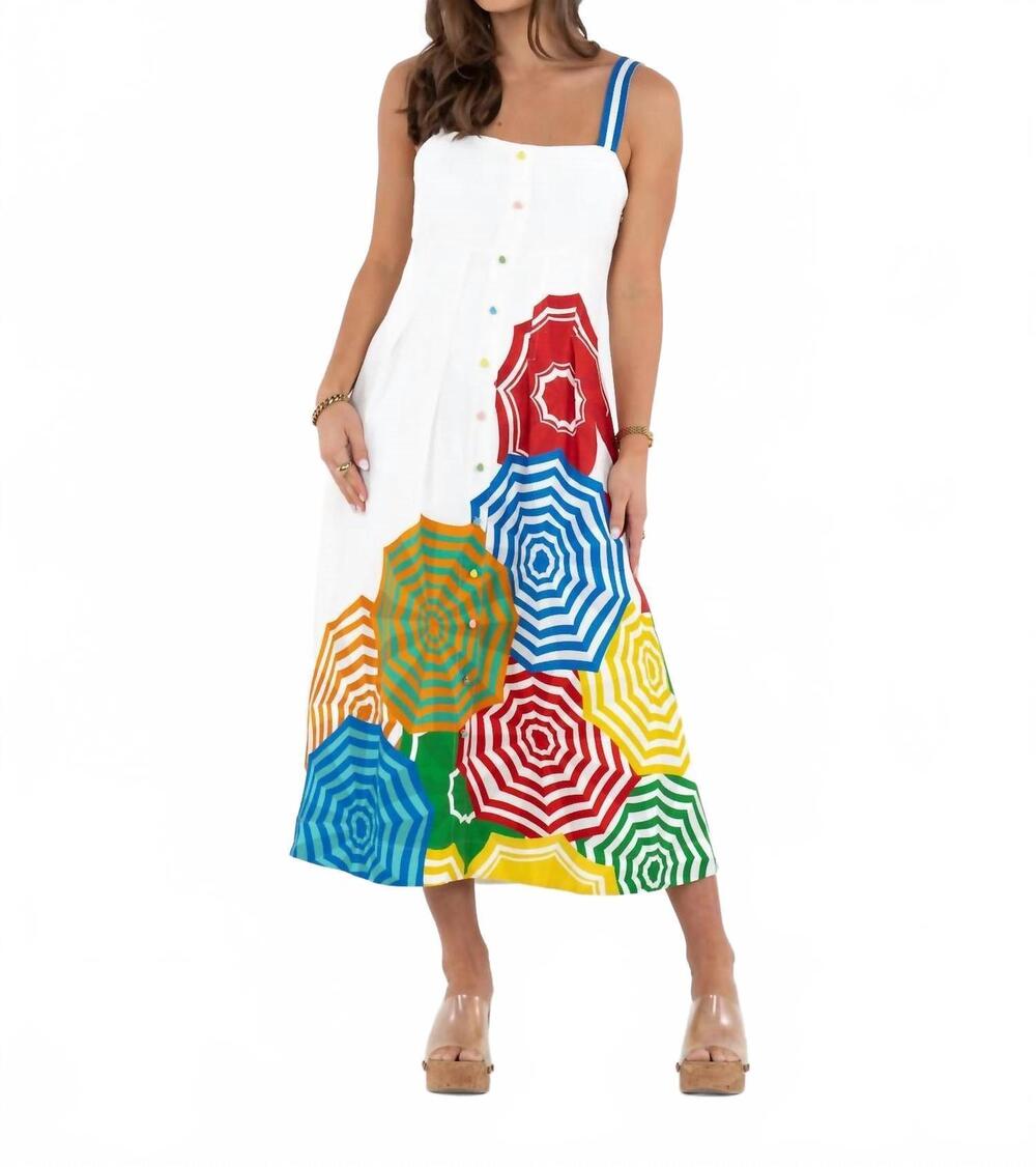 NEW EMILY MCCARTHY constance midi dress in beach club